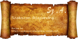 Szakszon Alexandra névjegykártya