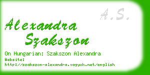 alexandra szakszon business card